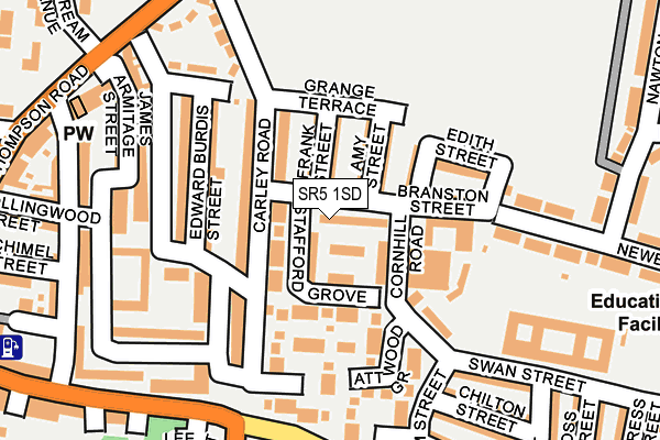 SR5 1SD map - OS OpenMap – Local (Ordnance Survey)