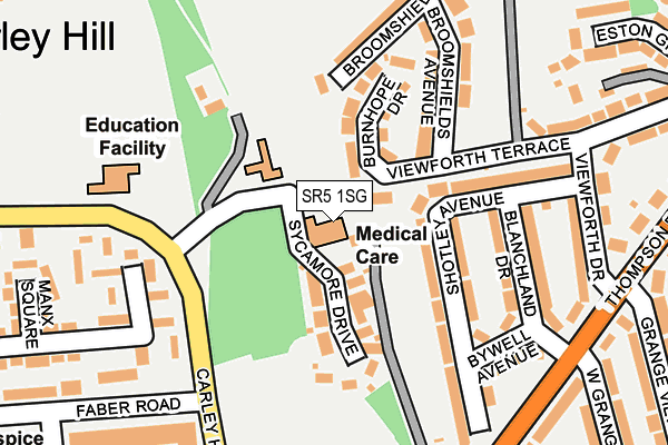 SR5 1SG map - OS OpenMap – Local (Ordnance Survey)