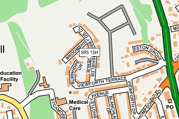 SR5 1SH map - OS OpenMap – Local (Ordnance Survey)