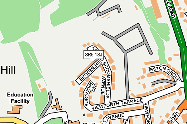 SR5 1SJ map - OS OpenMap – Local (Ordnance Survey)