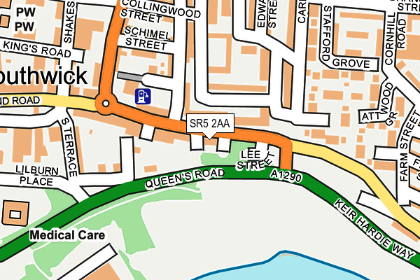 SR5 2AA map - OS OpenMap – Local (Ordnance Survey)