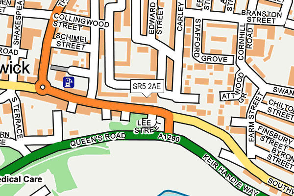 SR5 2AE map - OS OpenMap – Local (Ordnance Survey)