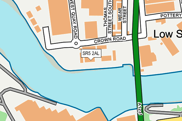 SR5 2AL map - OS OpenMap – Local (Ordnance Survey)