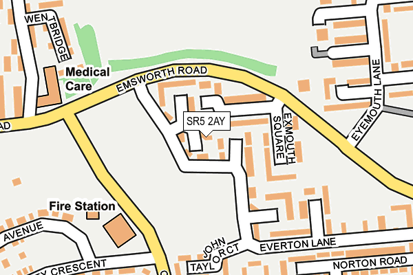 SR5 2AY map - OS OpenMap – Local (Ordnance Survey)