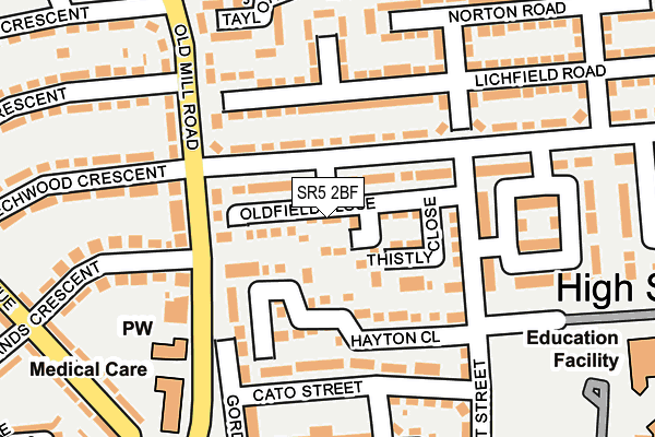 SR5 2BF map - OS OpenMap – Local (Ordnance Survey)