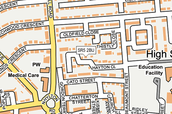 SR5 2BU map - OS OpenMap – Local (Ordnance Survey)