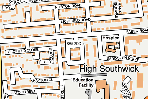 SR5 2DD map - OS OpenMap – Local (Ordnance Survey)