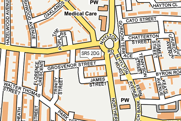 SR5 2DG map - OS OpenMap – Local (Ordnance Survey)