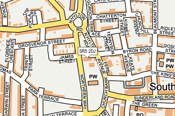 SR5 2DJ map - OS OpenMap – Local (Ordnance Survey)
