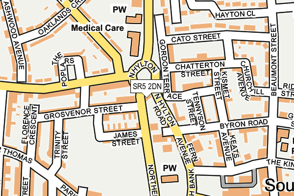 SR5 2DN map - OS OpenMap – Local (Ordnance Survey)