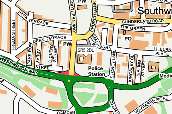 SR5 2DU map - OS OpenMap – Local (Ordnance Survey)