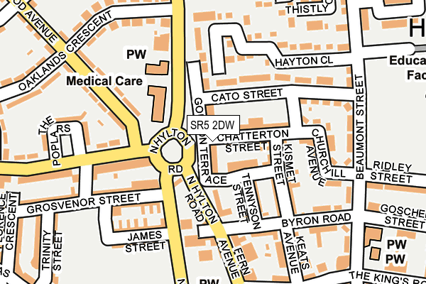 SR5 2DW map - OS OpenMap – Local (Ordnance Survey)