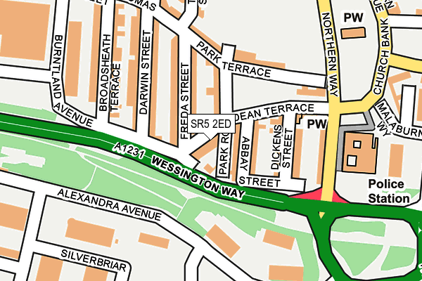 SR5 2ED map - OS OpenMap – Local (Ordnance Survey)