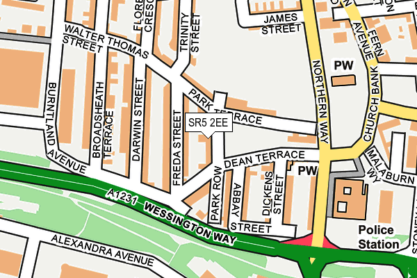 SR5 2EE map - OS OpenMap – Local (Ordnance Survey)