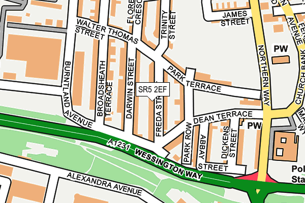 SR5 2EF map - OS OpenMap – Local (Ordnance Survey)