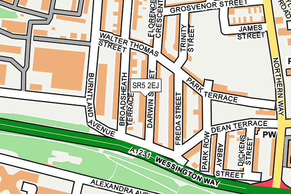 SR5 2EJ map - OS OpenMap – Local (Ordnance Survey)