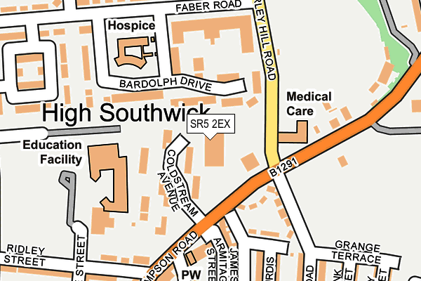 SR5 2EX map - OS OpenMap – Local (Ordnance Survey)