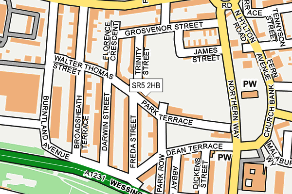 SR5 2HB map - OS OpenMap – Local (Ordnance Survey)
