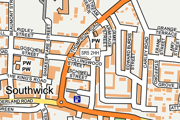 SR5 2HH map - OS OpenMap – Local (Ordnance Survey)