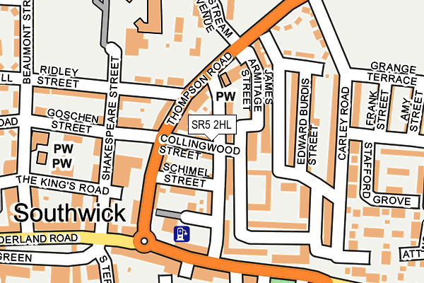 SR5 2HL map - OS OpenMap – Local (Ordnance Survey)