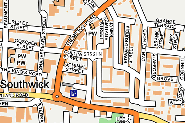 SR5 2HN map - OS OpenMap – Local (Ordnance Survey)