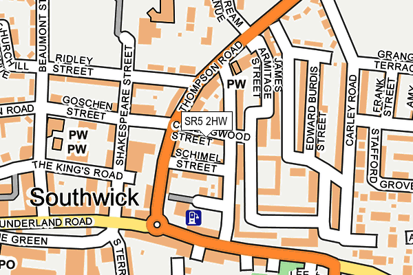 SR5 2HW map - OS OpenMap – Local (Ordnance Survey)