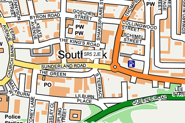 SR5 2JE map - OS OpenMap – Local (Ordnance Survey)