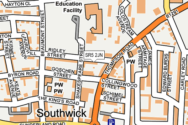 SR5 2JN map - OS OpenMap – Local (Ordnance Survey)