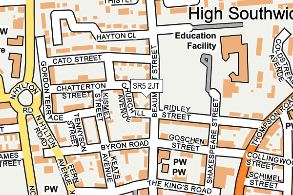 SR5 2JT map - OS OpenMap – Local (Ordnance Survey)