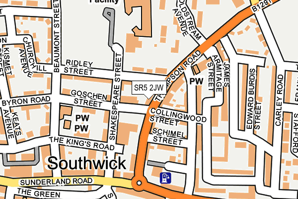 SR5 2JW map - OS OpenMap – Local (Ordnance Survey)