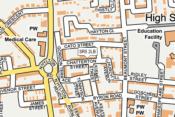 SR5 2LB map - OS OpenMap – Local (Ordnance Survey)