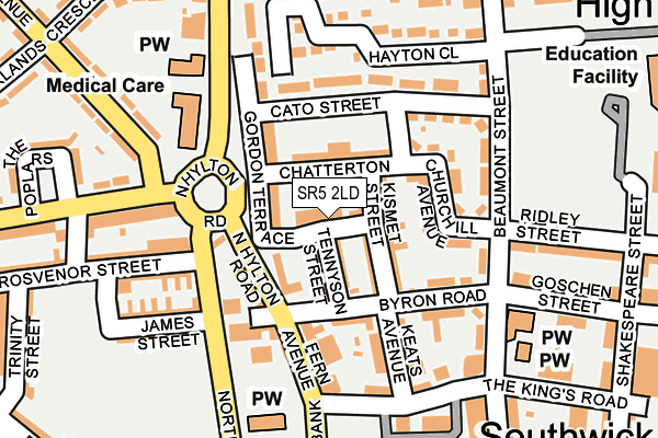 SR5 2LD map - OS OpenMap – Local (Ordnance Survey)