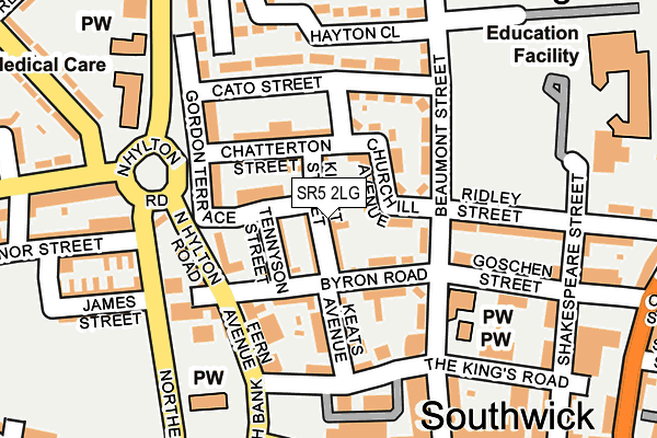 SR5 2LG map - OS OpenMap – Local (Ordnance Survey)