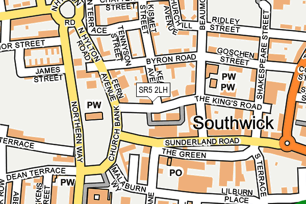 SR5 2LH map - OS OpenMap – Local (Ordnance Survey)