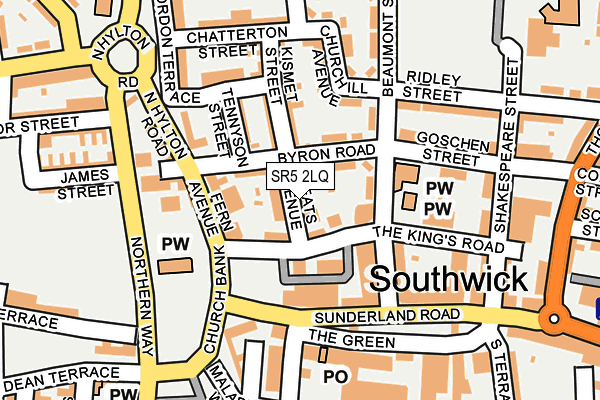 SR5 2LQ map - OS OpenMap – Local (Ordnance Survey)