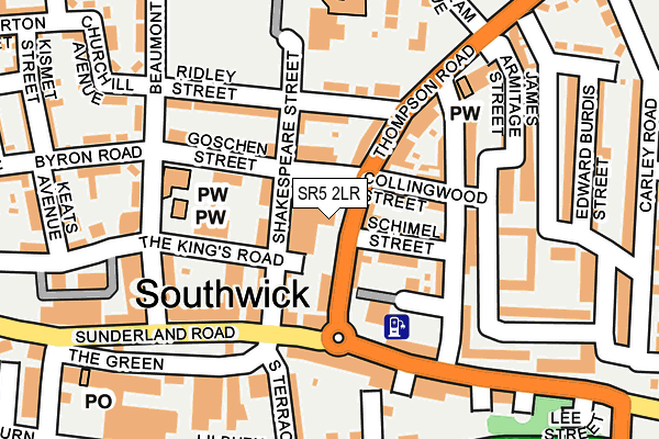 SR5 2LR map - OS OpenMap – Local (Ordnance Survey)