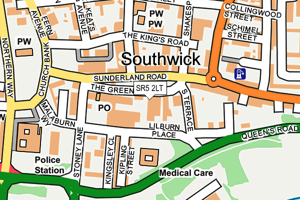 SR5 2LT map - OS OpenMap – Local (Ordnance Survey)