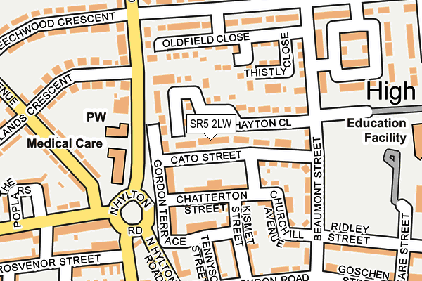SR5 2LW map - OS OpenMap – Local (Ordnance Survey)