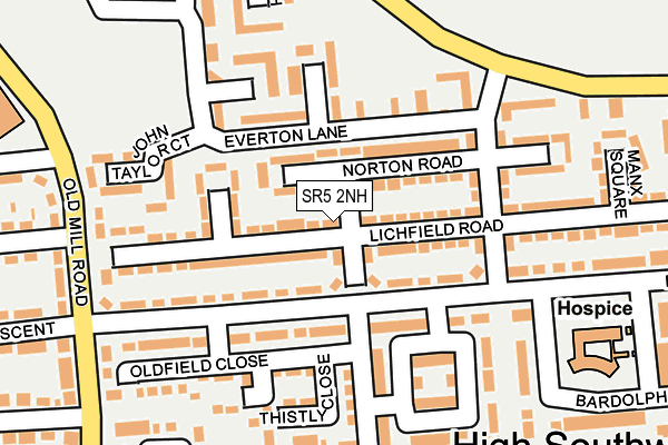 SR5 2NH map - OS OpenMap – Local (Ordnance Survey)