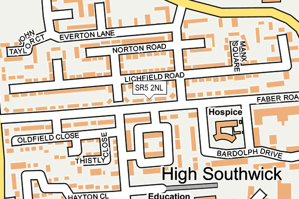 SR5 2NL map - OS OpenMap – Local (Ordnance Survey)