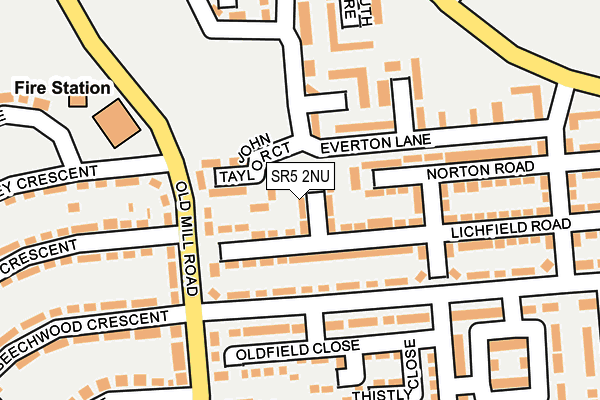 SR5 2NU map - OS OpenMap – Local (Ordnance Survey)