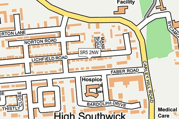 SR5 2NW map - OS OpenMap – Local (Ordnance Survey)