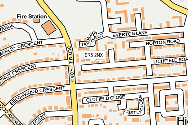 SR5 2NX map - OS OpenMap – Local (Ordnance Survey)