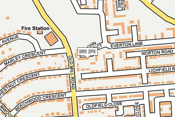 SR5 2PX map - OS OpenMap – Local (Ordnance Survey)