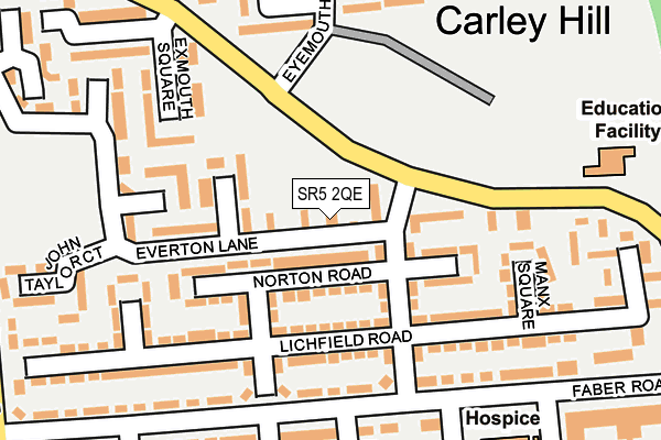 SR5 2QE map - OS OpenMap – Local (Ordnance Survey)