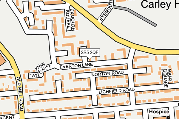 SR5 2QF map - OS OpenMap – Local (Ordnance Survey)