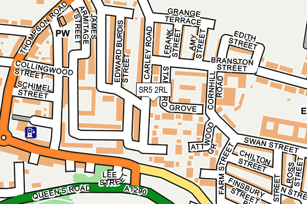 SR5 2RL map - OS OpenMap – Local (Ordnance Survey)