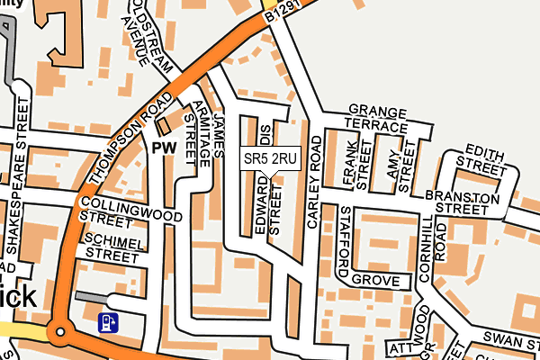 SR5 2RU map - OS OpenMap – Local (Ordnance Survey)