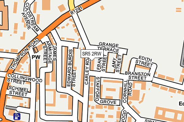 SR5 2RW map - OS OpenMap – Local (Ordnance Survey)