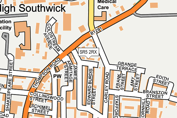 SR5 2RX map - OS OpenMap – Local (Ordnance Survey)